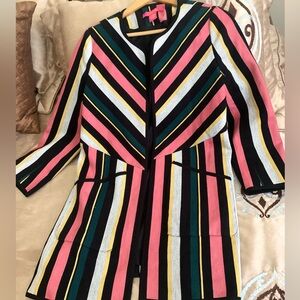 Catherine Malandrino Black Multicolor Striped Jacket